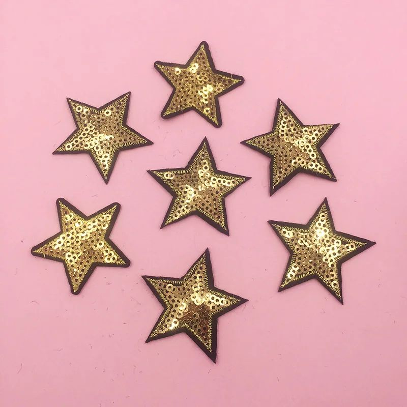 20 шт. золотые нашивки со звездами и блестками утюжок для одежды аппликация на
