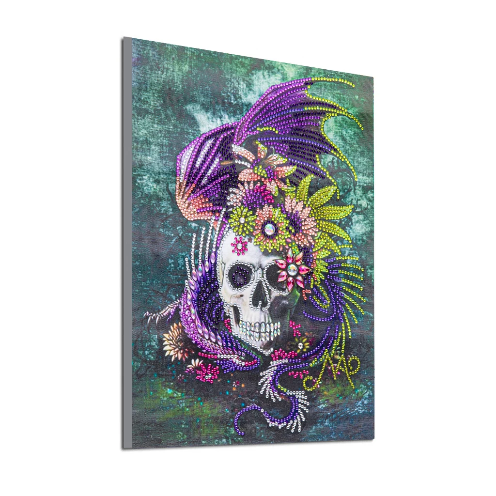 5D алмазная живопись особой формы наборы чисел Цветочный Череп стразы вышивка