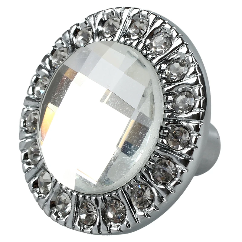 1 шт. Кристальное стекло Прозрачная Круглая Ручка Потяните сверкающая ручка из