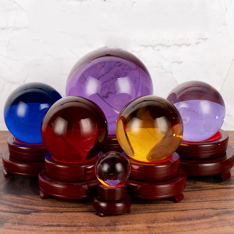 

Color K9Crystal Glass Ball 50~100mm Crystal Ball Decoration Home Decorative Ball Globe Divination Globe Big Sphere