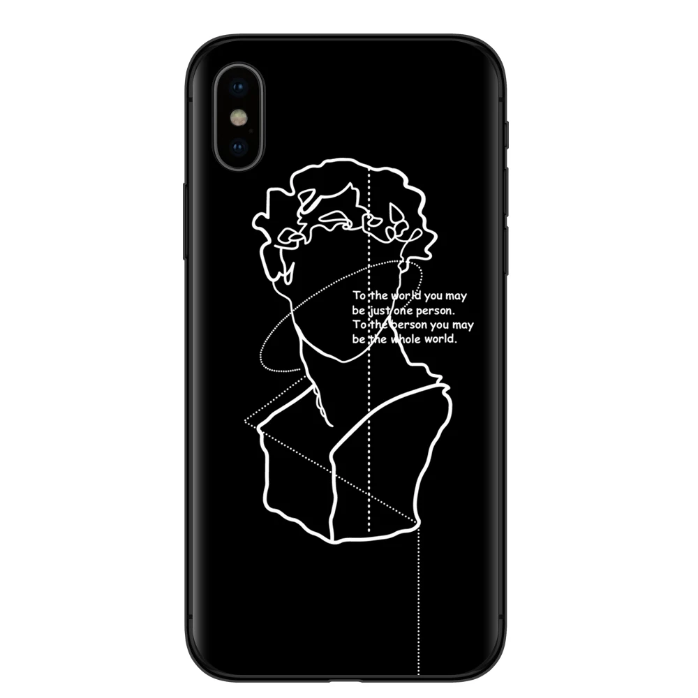 Abstract Art Lines David Print Phone Case For iPhone X XR XS Max 8 7 6 6S Plus 5S SE Cases Fashion Soft silicone Couples Cover |