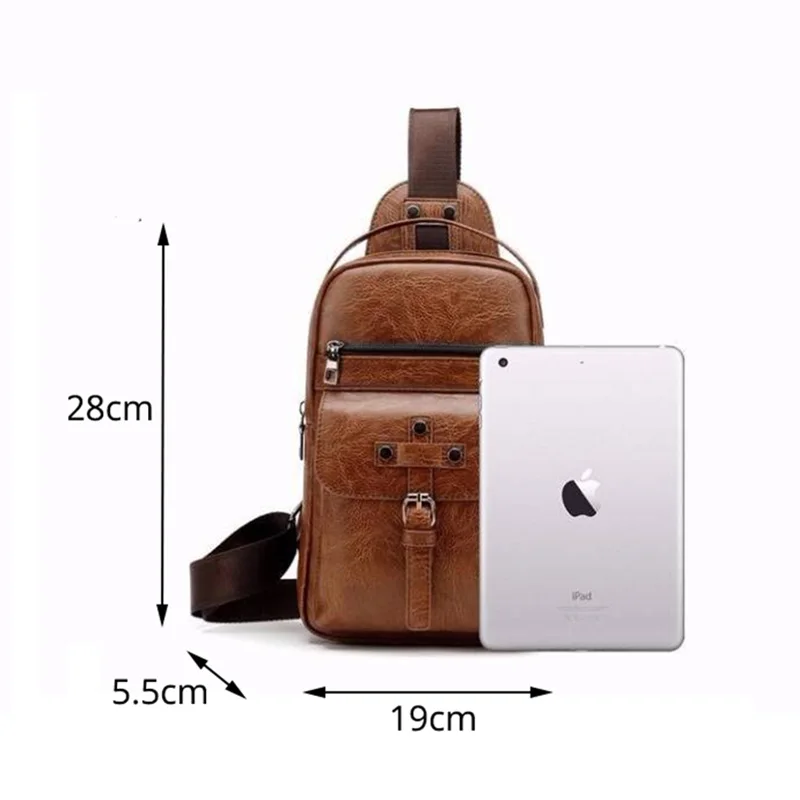 

Multifunction Crossbody Bags for Men USB Charging Chest Pack Travel Business Messengers Chest Bag Waterproof Shoulder Bag Male