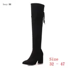 Демисезонный; Женские ботфорты выше колена, сапоги на платформе на высоком каблуке женские высокие сапоги до бедра небольшого размера плюс 32 - 47