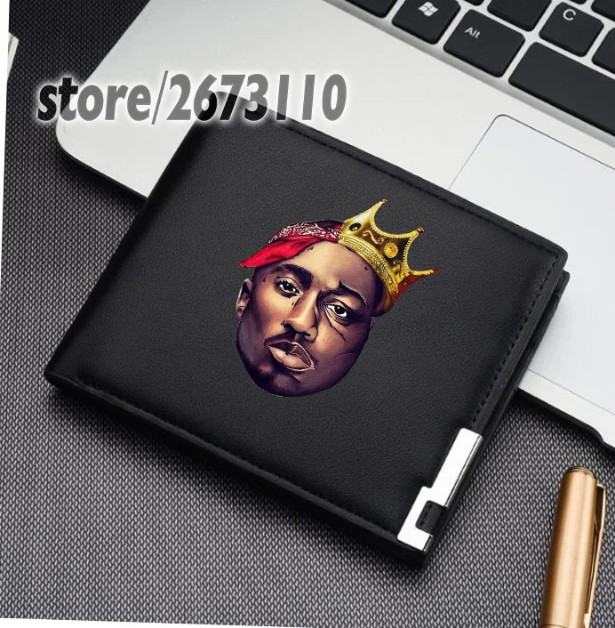 Tupac Biggie мужской женский клатч прочный PU кожаный многокарточный Ретро Держатель