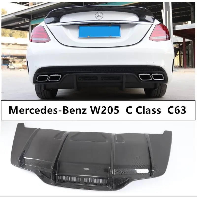 Задний диффузор из углеродного волокна для Mercedes Benz C Class W205 C63 C180 C200 C260 C300 2015 2020