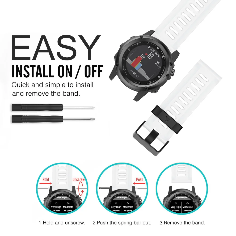 Honecumi для Garmin Fenix 3/Fenix 3 HR/Fenix 5s силиконовый ремешок умных часов сменный
