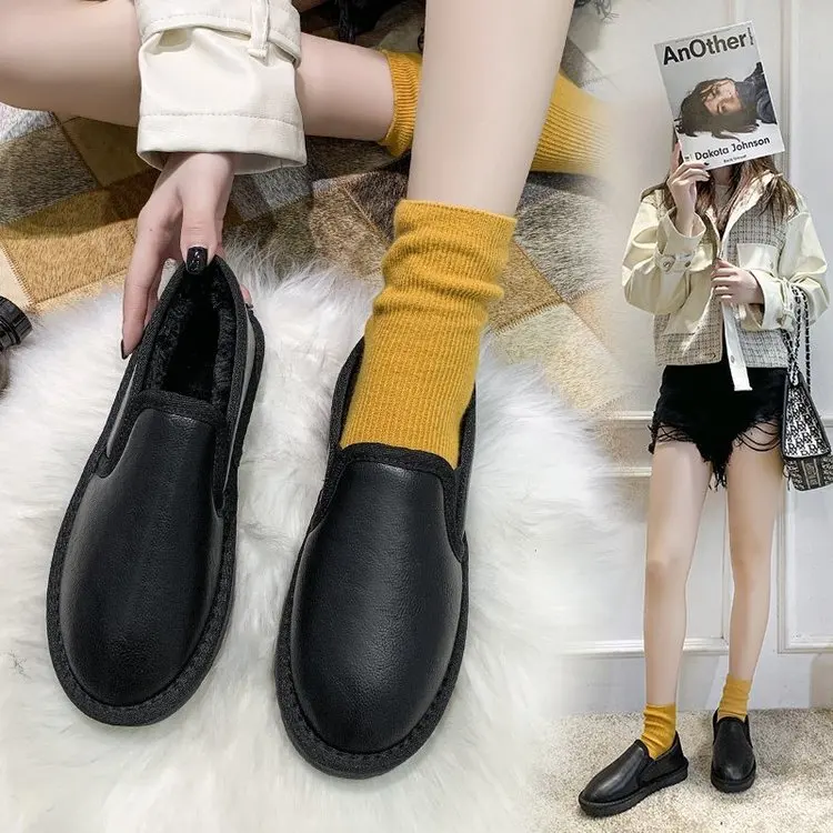 

Bread Shoes Women 2021 New Winter Thickened Warm Cotton Shoes Cover Simple Pregnant Women Winter Shoes Soft Bottom Non-slip