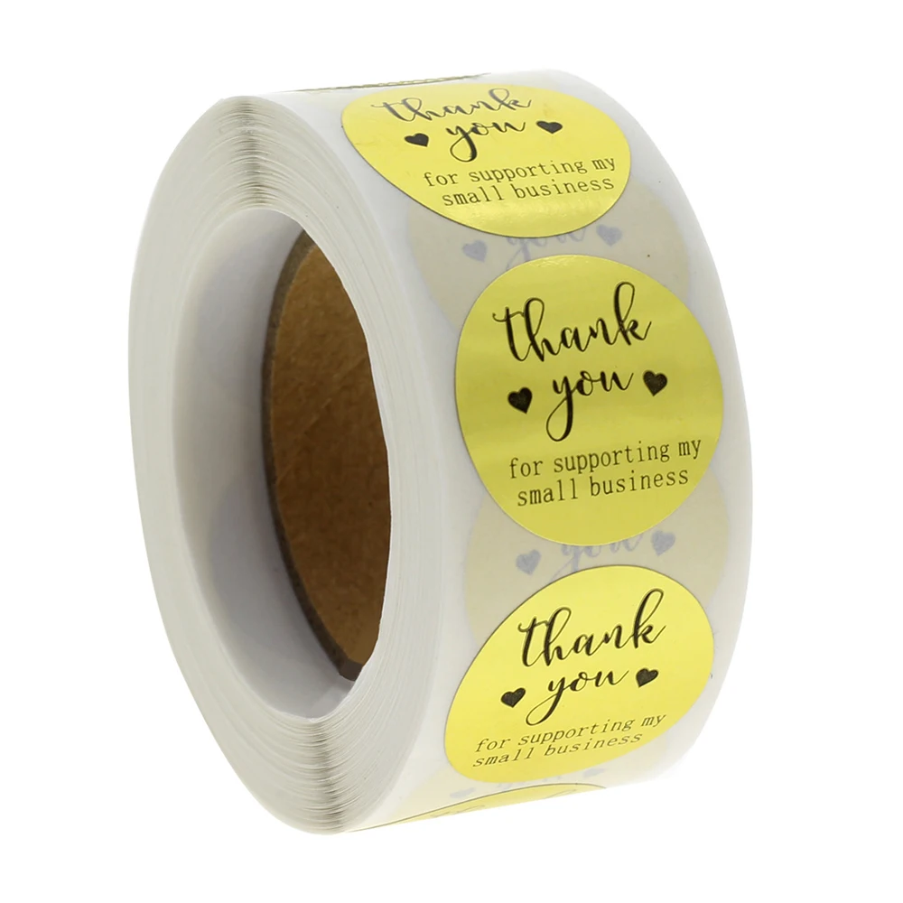 100 500 шт Золотая круглая наклейка спасибо печать этикетка ручной работы скрапбук