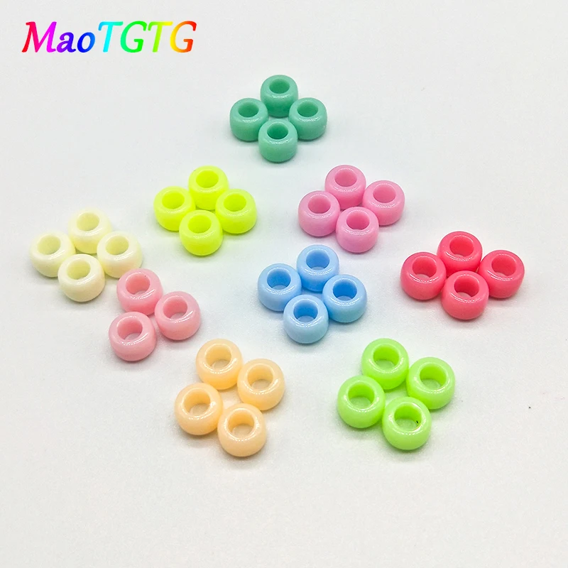 Круглые акриловые бусины 9x6 мм для изготовления ювелирных изделий браслетов