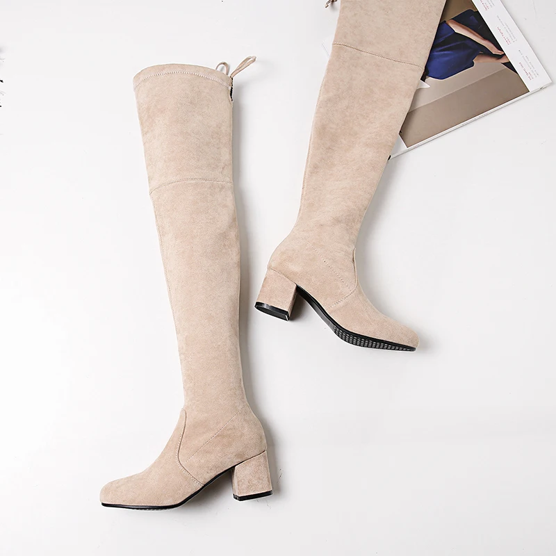 

2019 New Shoes Women Boots Black Over the Knee Boots Sexy Female Autumn Winter lady Thigh High Boots