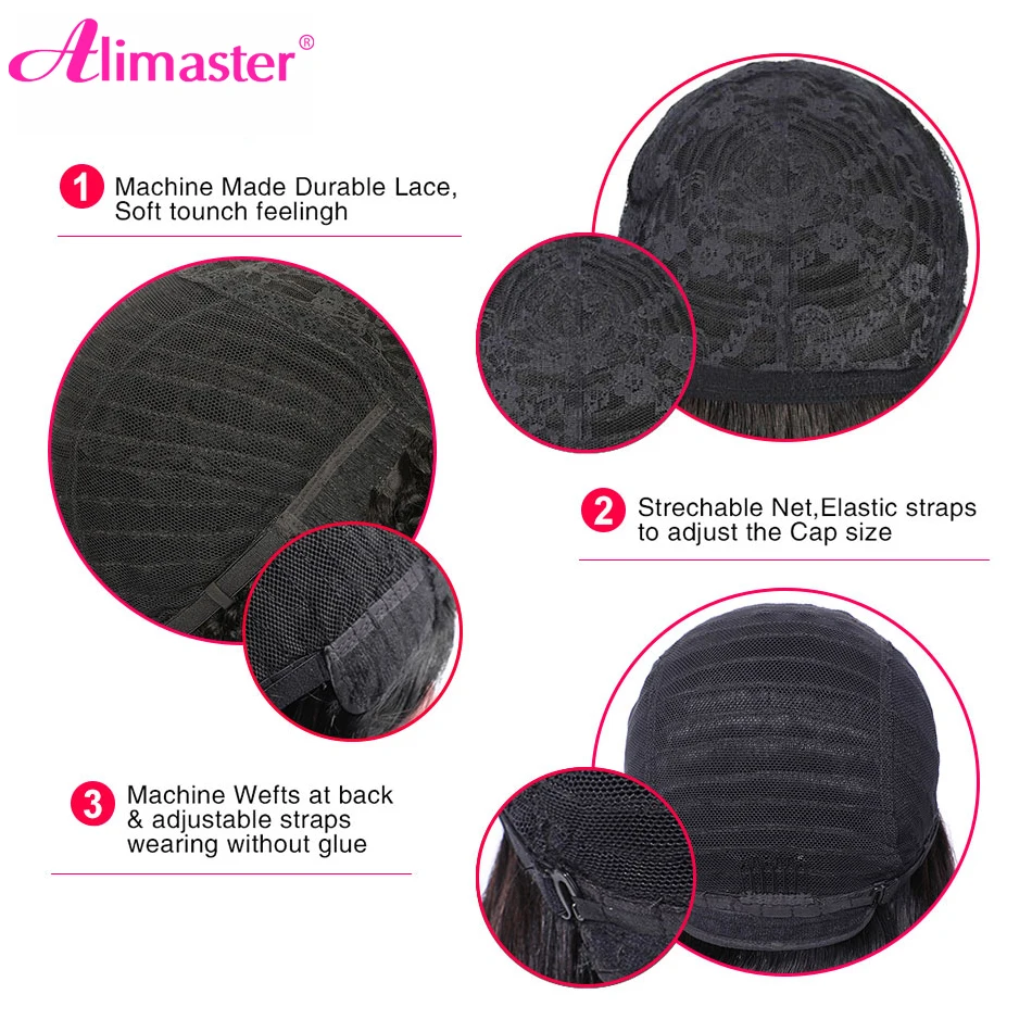 Парик Боб с челкой коричневый выделитель парик из человеческих волос Короткие