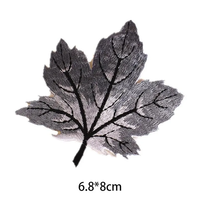 Новая швейная одежда вышивка серый кленовый нашивка лист Аппликация Куртка