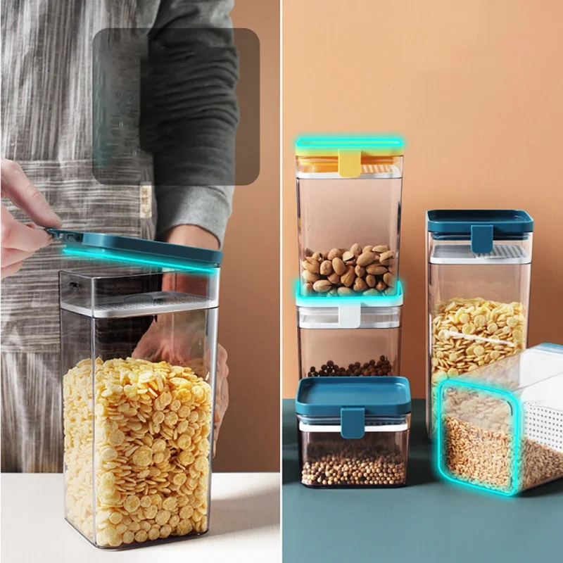 

Food Storage Container Acrylic Kitchen Storage Bottle Multigrain Storage Jar Dried Fruit Snacks Transparent Kitchen Sealed Cans