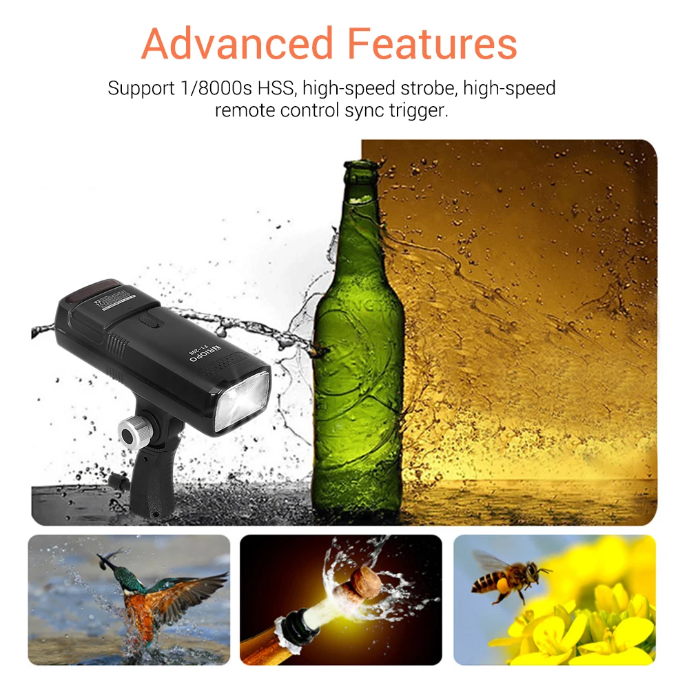 

TRIOPO F1-200 2.4G Wireless TTL Flash Outdoor Flash Light for TRIOPO G1 Trigger 200Ws with Battery for Canon Nikon Sony Camera