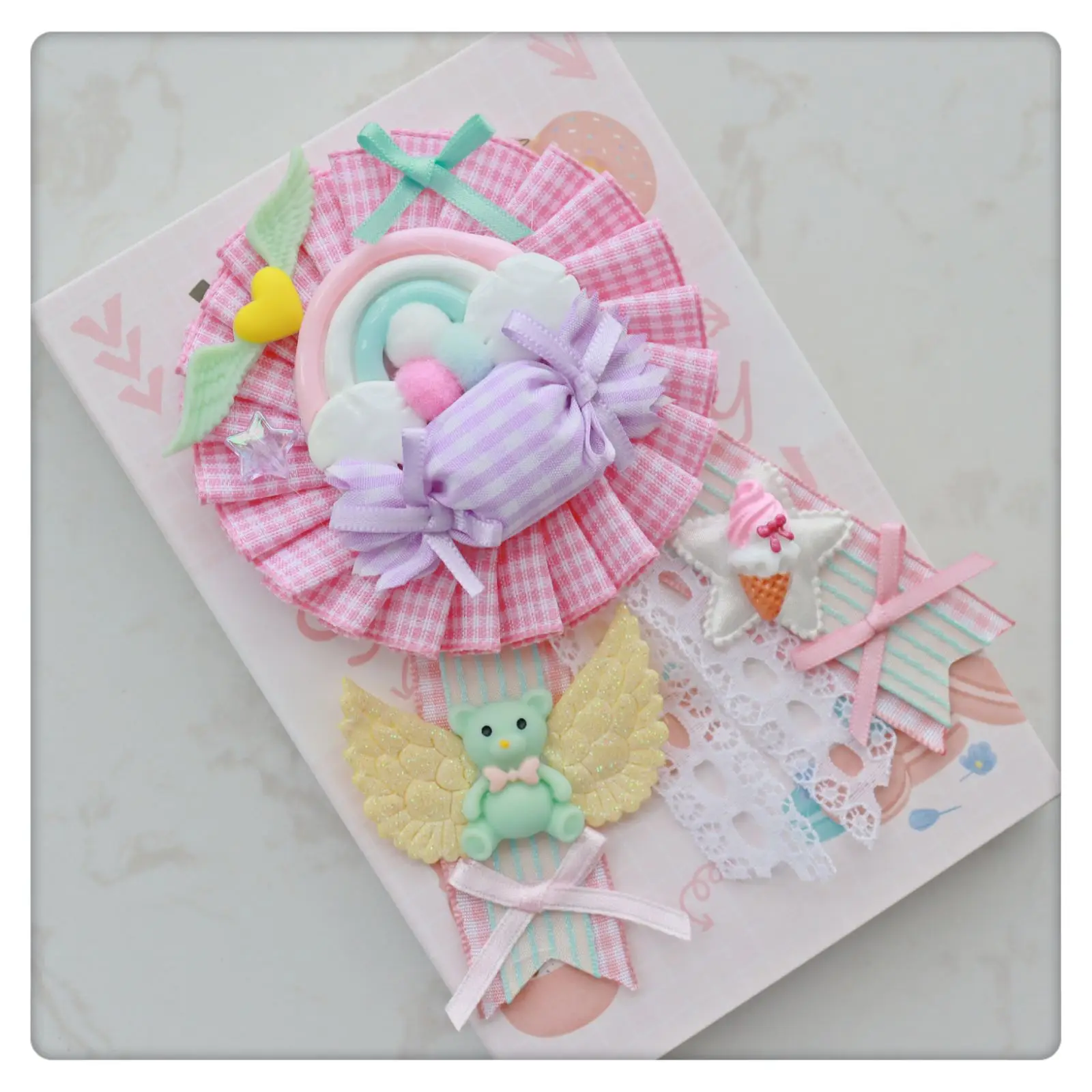

Happy Badge Rainbow Badge Sweet Peep Lolita Handmade Candy Badge Brooch