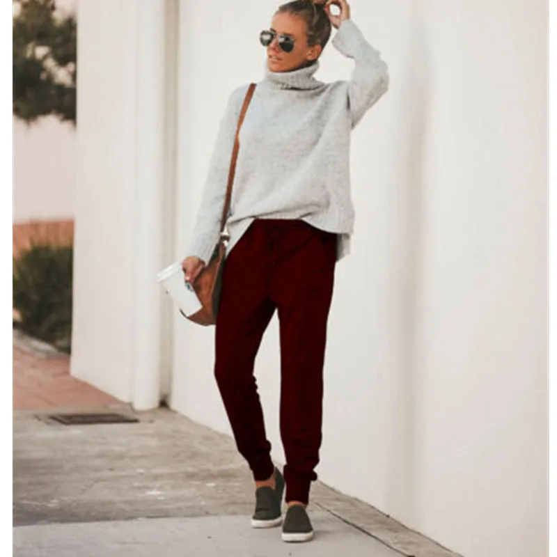 Женские джоггеры штаны спортивный костюм брюки свободные на шнуровке