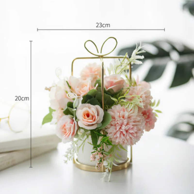 

Artificial Dried Flowers Rose Silk Artificial Bouquet Fake Flower for Wedding Home Accessories Decoration Room Decor Vase Nordic