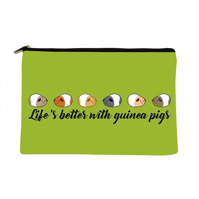 

Women guinea pigs green Printed Make up bag Fashion Women Cosmetics Organizer Bag for Travel Colorful Storage Bag for Lady Bag