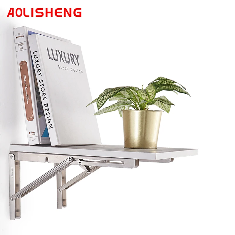 

AOLISHENG Stainless Steel Triangle Folding Bracket Adjustable Wall Mounted Heavy Duty Support Durable Shelv Shelf Furniture
