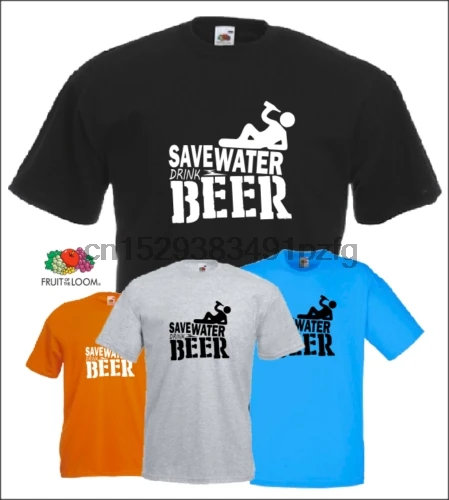 Забавная Подарочная футболка с надписью Save Water Drink | Мужская одежда