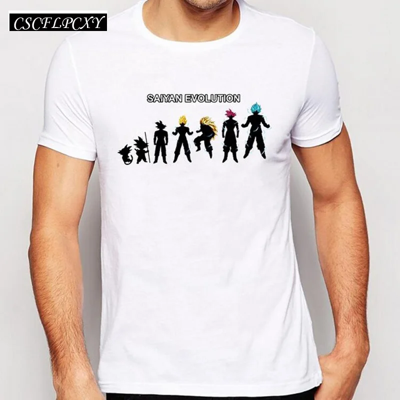 Модная мужская повседневная футболка с принтом Супер saiyan evolution популярные