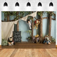 wild one jungle party backdrop decor 1st birthday banner for photo studio animals photo background baby shower photophone props
