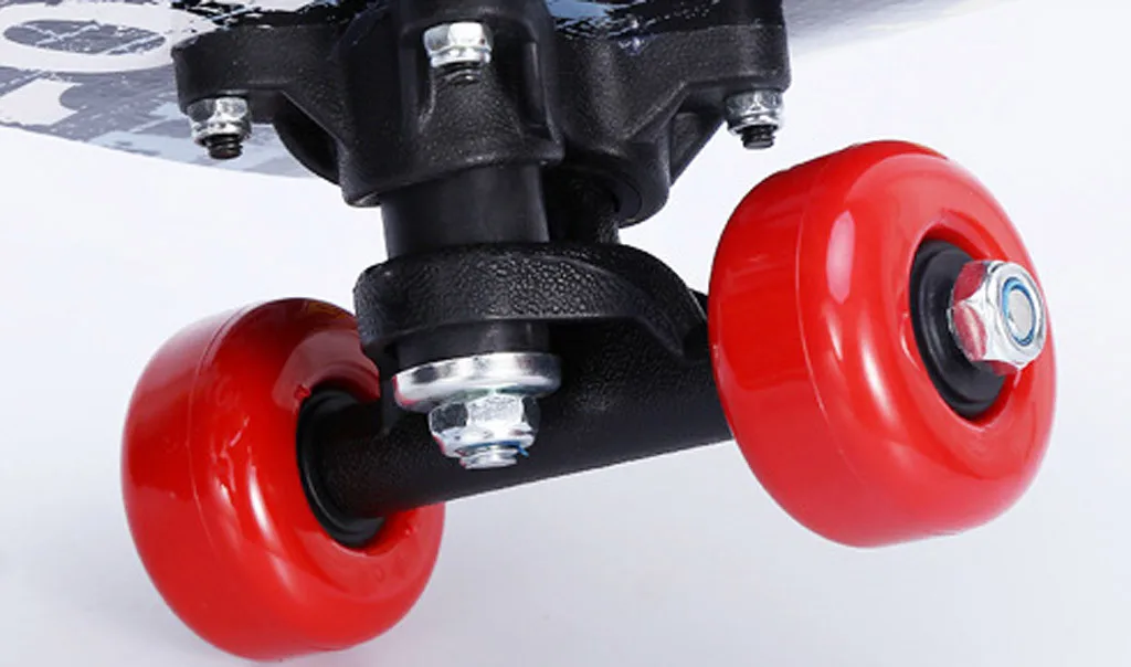 

Children Skateboard Four Wheel Skate Board Kid Longboard Pulley Wheel Double Snubby DIY Skateboard metal Roller Board#3