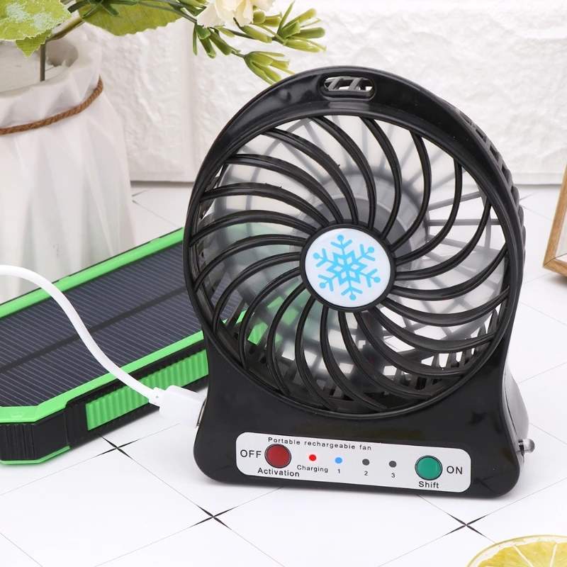

Portable 5W Outdoor LED Light Fan Air Cooler Desk USB Fan Without 18650 Battery