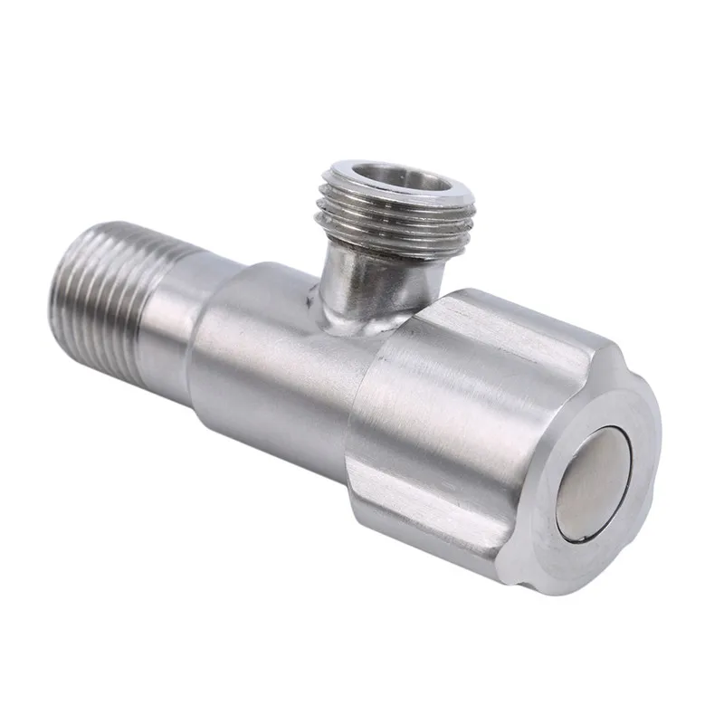 

Stainless Steel Hot And Cold Water Triangle Valve Flow Control Valve Three-Way Valve Thread Bathroom Angle Valve