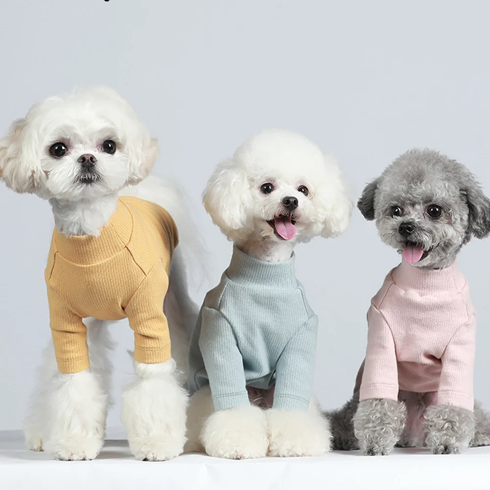 

Осень-зима 2021, одежда для собак, хлопковая нижняя рубашка, облегающая теплая тянущаяся длинная одежда для собак, дизайнерская одежда для соб...