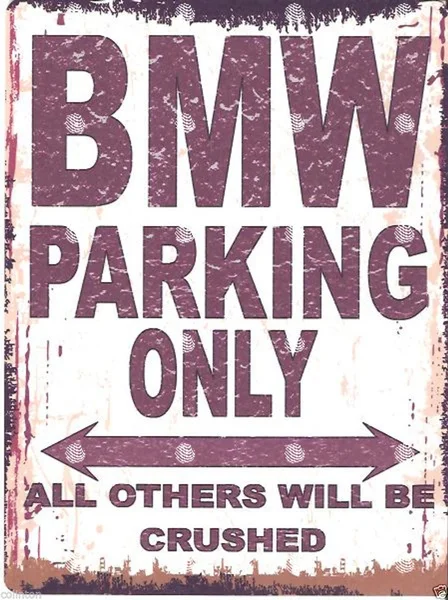 

Bmw Parking Metal Sign Retro Vintage Style Garage Workshop Art