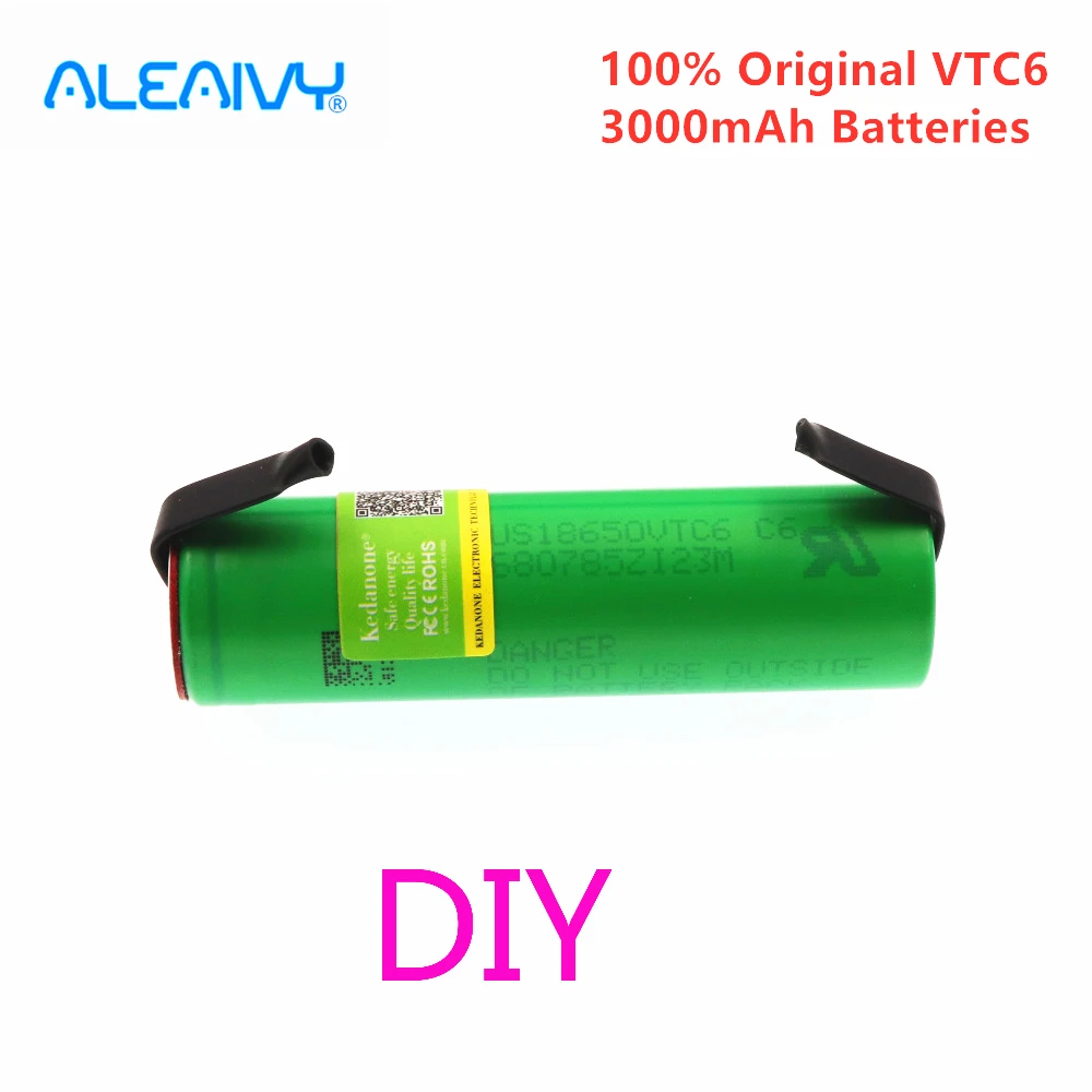 

1-10PCS 3.7v 18650 VTC6 3000mah Lithium Rechargeable Battery US18650VTC6 30A Discharge for Flashlight Toys + DIY Nickel Sheets