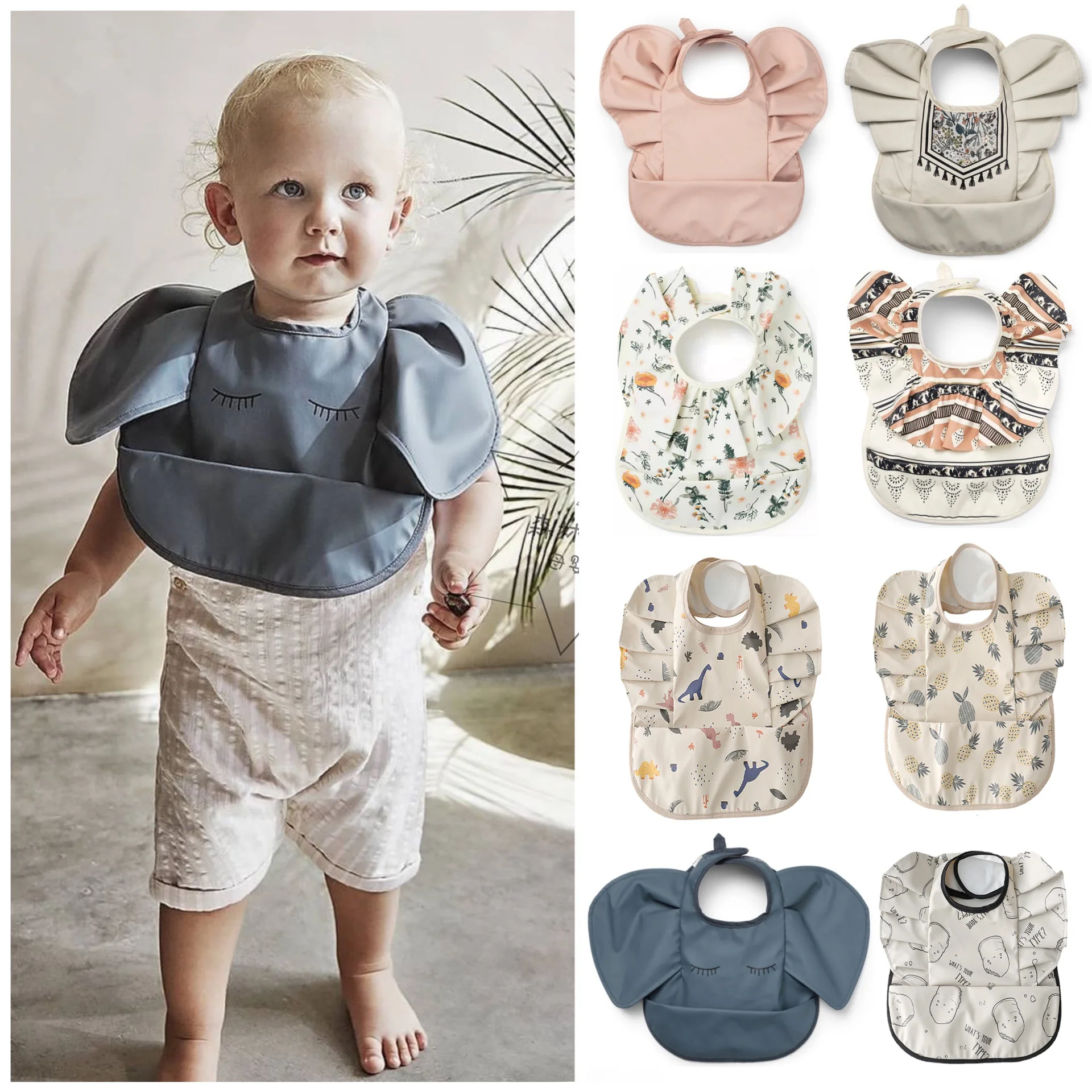 

Baby Bib Sleeveless with Pocket Ins Babies Accessories Newborn Drooling Aprons Infant Burp Cloths Waterproof Bibs for Children
