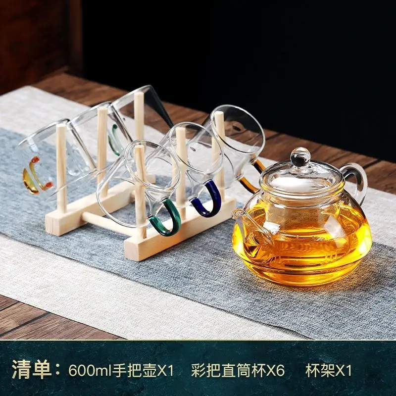 

Teapot Kung Fu Tea Set High Borosilicate Glass Teapot Filter Bubble Teapot Household High Temperature Resistance Hammer Pattern