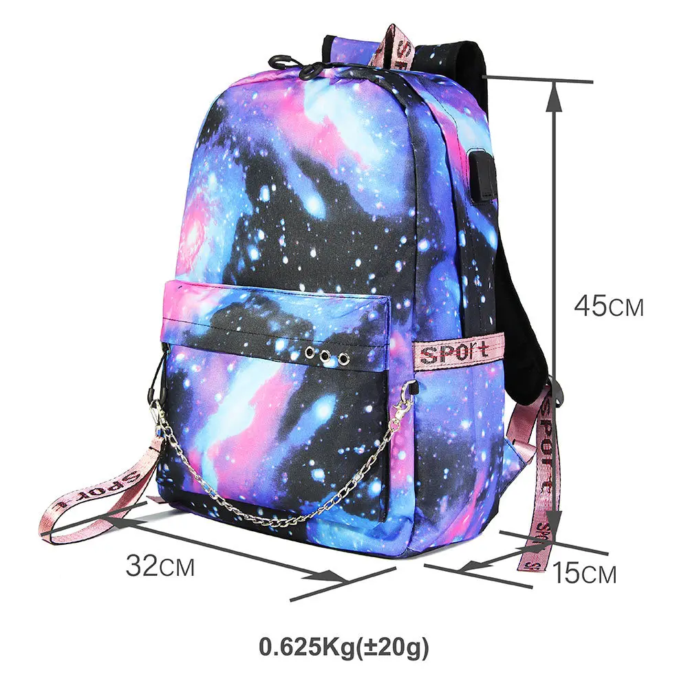 

Anime Sailor Moon Backpack For Teenager Kids Schoolbags Women With USB Charging Chain Bundle Backpack Daily Travel Bags Book Bag