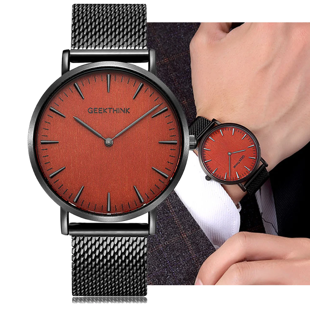 

Top Luxury Brand Quartz watch men sport Casual Japan Movt stainless steel Mesh strap ultra thin clock male Relogio Masculino