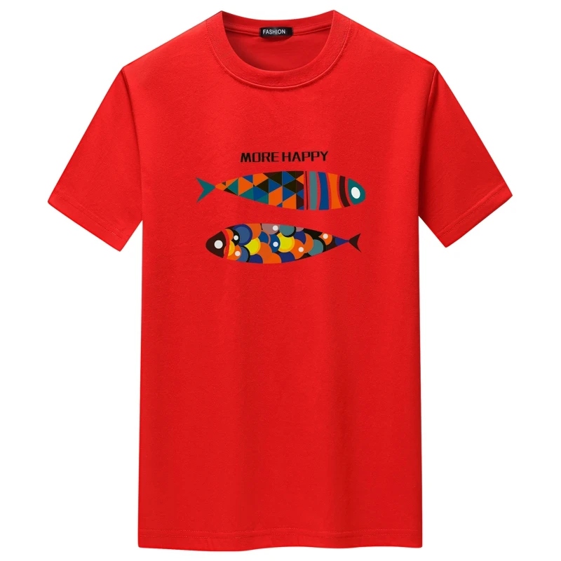 

2021 summer new printed men's short-sleeved T-shirt trend wild loose men's clothes tide brand short-sleeved T-shirt