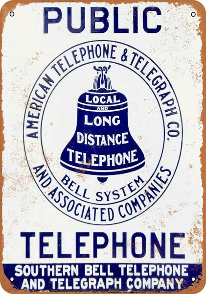 

12 x 8 Inches Metal Sign Public Phone Southern Bell Telephone