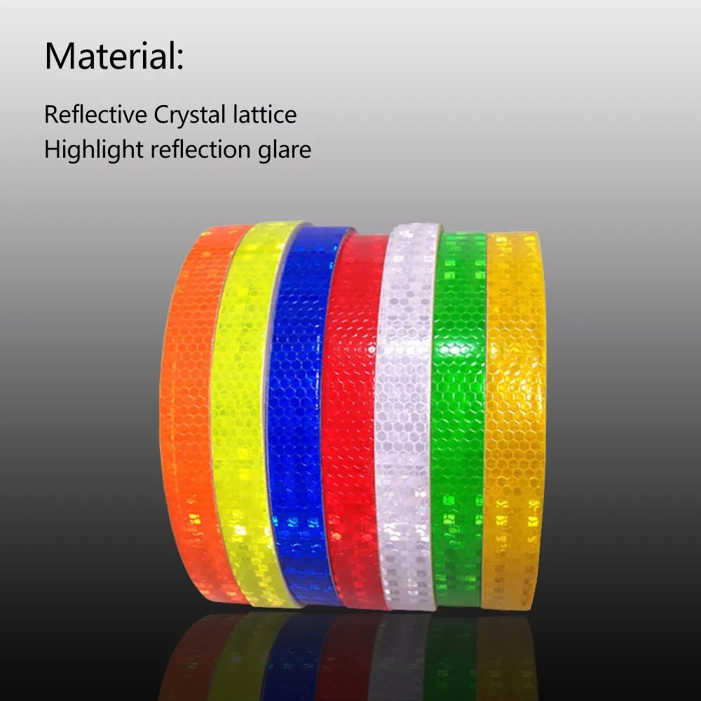 

1cmx8m MTB Road Bike Reflective Stickers Bicycle Fluorescent Reflective Adhesive Tape Bike Body Wheel Decor Sticker Accessories