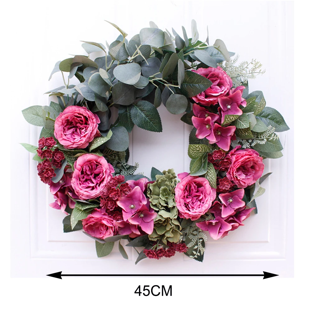 

Handmade Floral Wreath Door Rose Wreath Artificial Peony Wreath For Front Door Decorations Wall Decor
