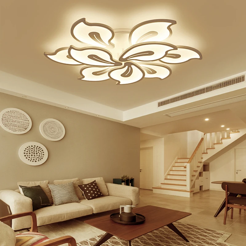New Modern Led Ceiling Lamp Simple And Light Luxury Living Room Bedroom Dining Acrylic Iron Art Indoor Household Ceiling Lamp