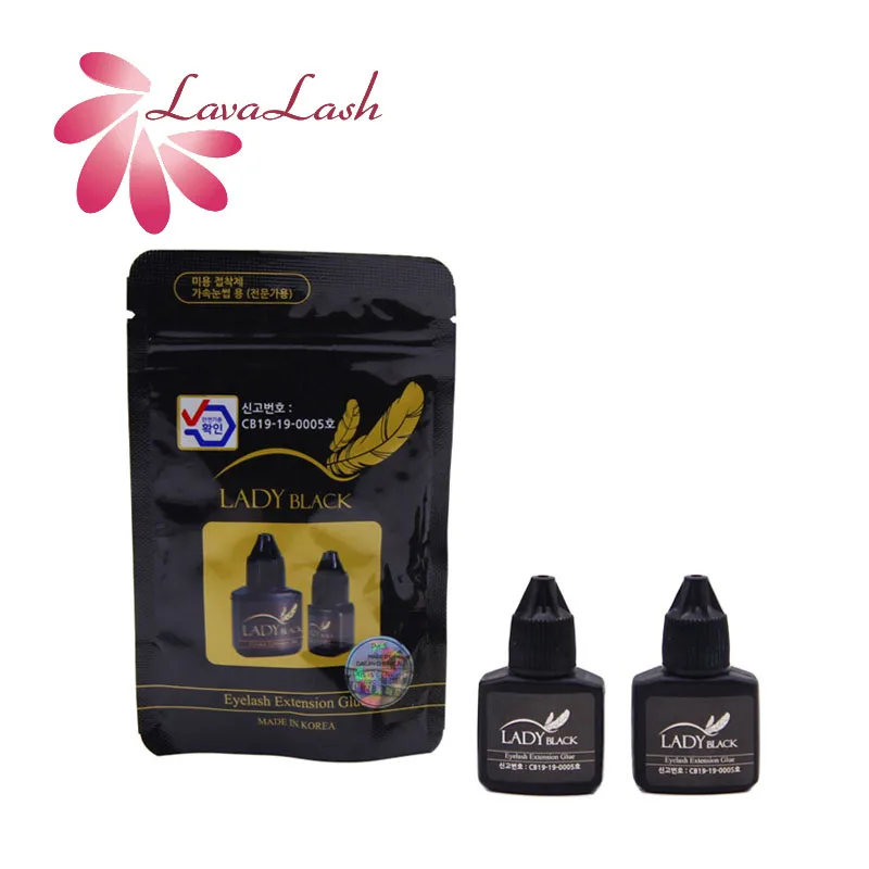 2 бутылки леди черный клей 10 мл Оптовая Продажа ресниц для наращивания быстрой