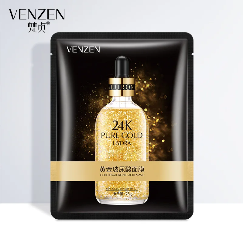VENZEN 24K Золотая маска для лица Гиалуроновая кислота увлажняющая сужающаяся поры