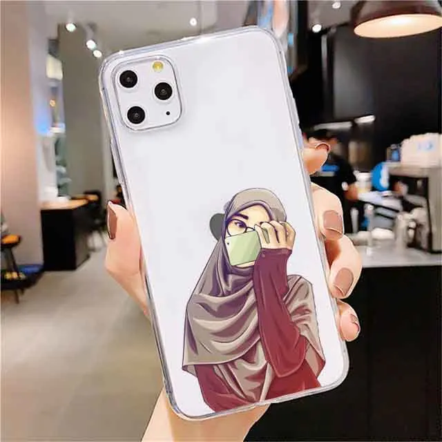 Модный чехол для телефона из ТПУ с арабской и мусульманской девушкой iphone 12mini 12 pro