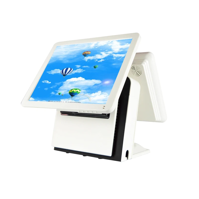 Высокое Качество pos терминал 15 дюймов двойной резистивный сенсорный экран все в
