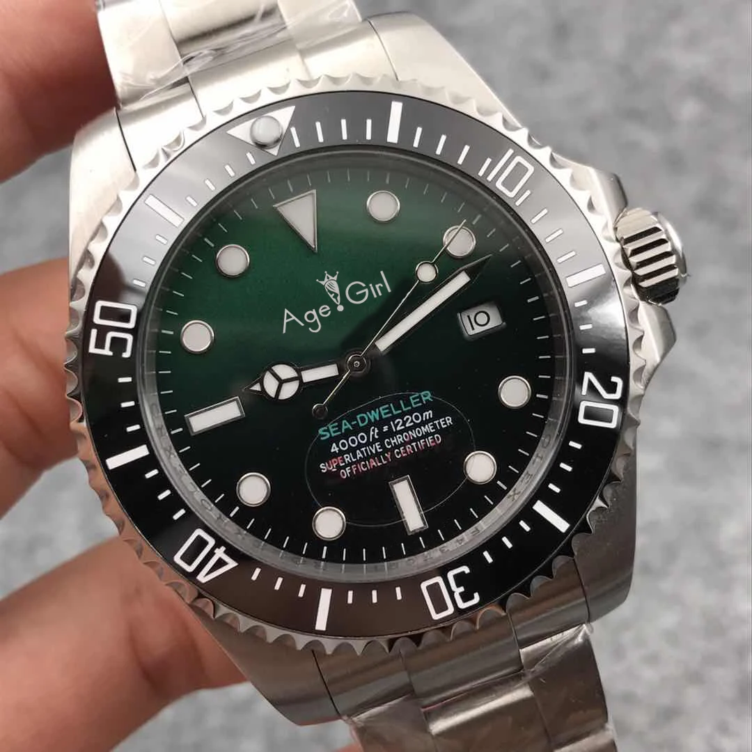 

Classic New Men Stainless Steel Automatic Mechanical Black Blue Green Ceramic Bezel Sapphire Heavy Watch Limited 43mm AAA+