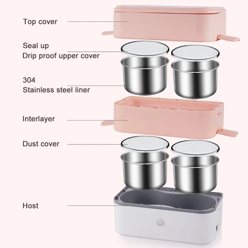 

Electric Lunch Box 2L Food Warmer Portable Rice Cooker 1/2/3 Layers Lunch Box fiambrera electrica 220V