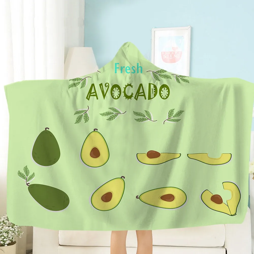 

3D печать фруктов и овощей плюшевое одеяло с капюшоном Модное теплое одеяло кровать/диван/Nap носимое одеяло