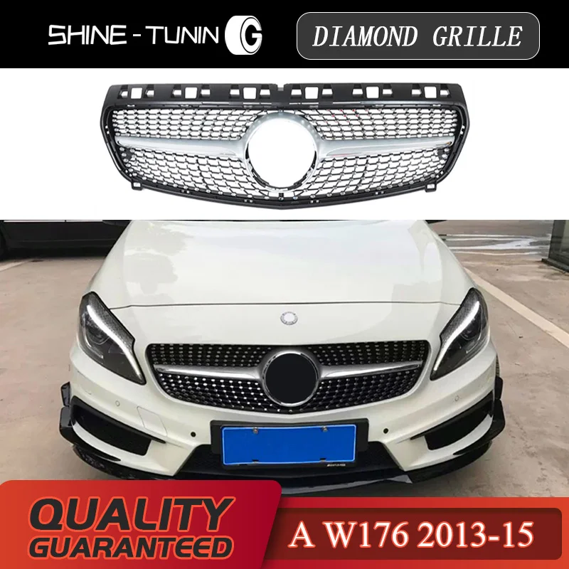 Передняя решетка подходит для mercedes A Class W176 A45 GT GTR Grill A180 A200 A260 2013 15 без