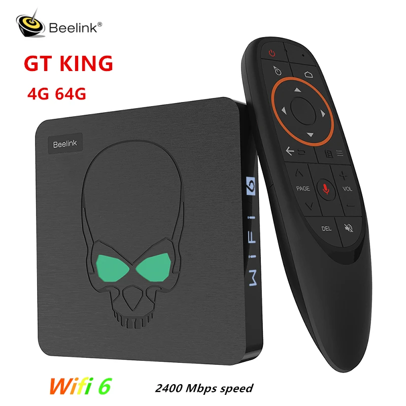ТВ приставка Beelink GT King Wi Fi 6 дюймов Amlogic S922X Android 9 0 4 + 64 ГБ LAN 1000 Мбит/с Bluetooth 1 HDR